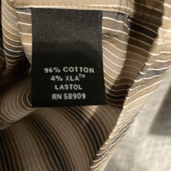 Murano Men's Modern Comfort XLA Long Sleeve Striped Button Up Dress Shirt Large - Picture 5 of 6